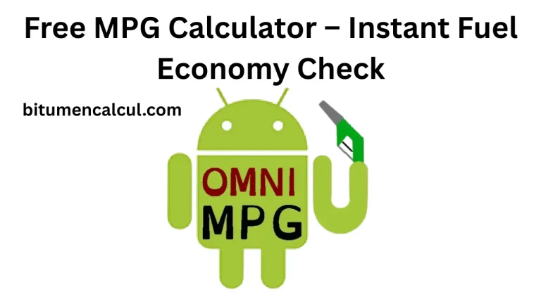 Free MPG Calculator – Instant Fuel Economy Check