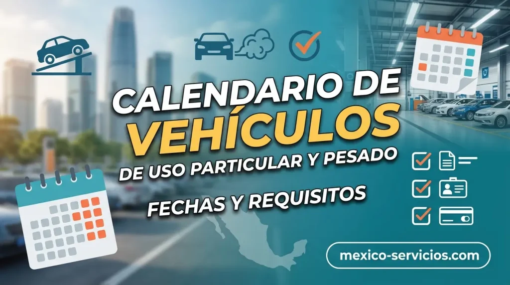Calendario de vehículos de uso particular y pesado.