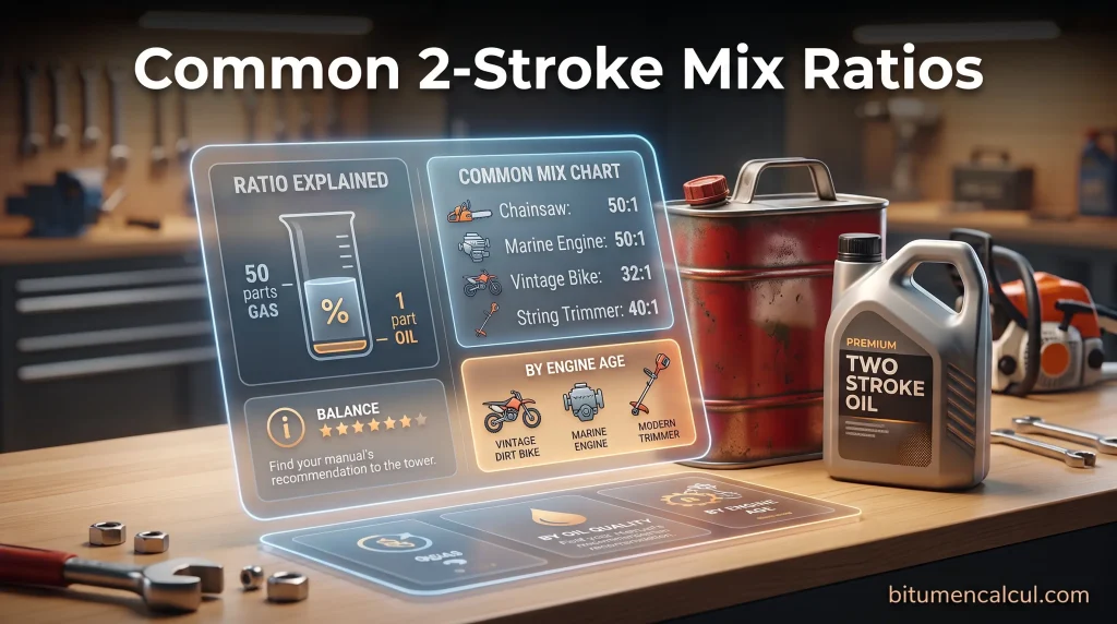 Common 2-Stroke Mix Ratios