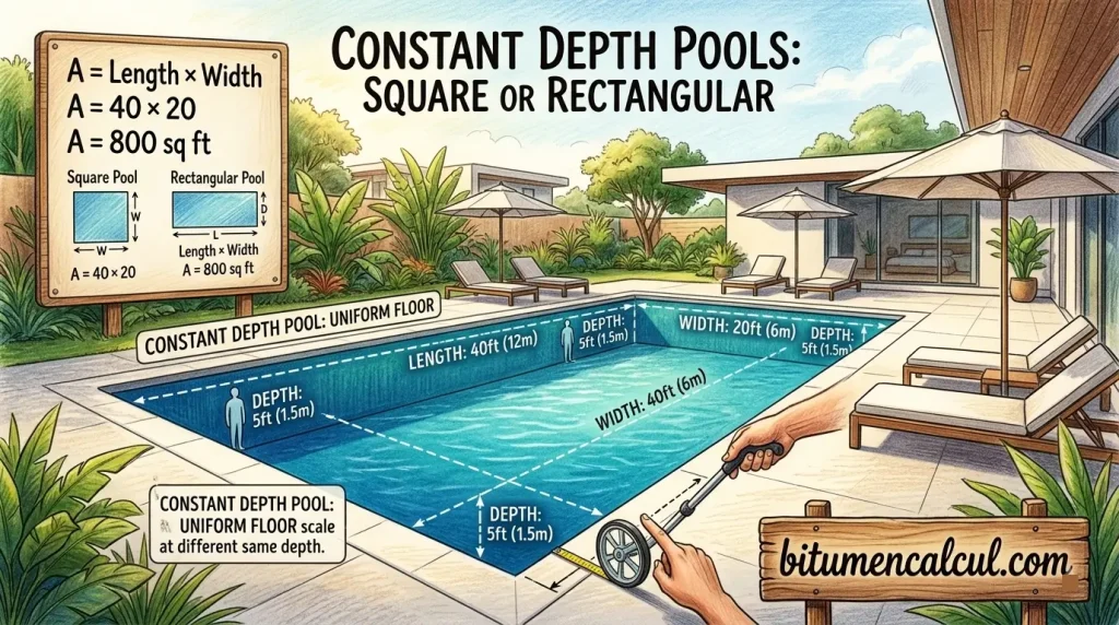 Constant Depth Pools: Square or Rectangular