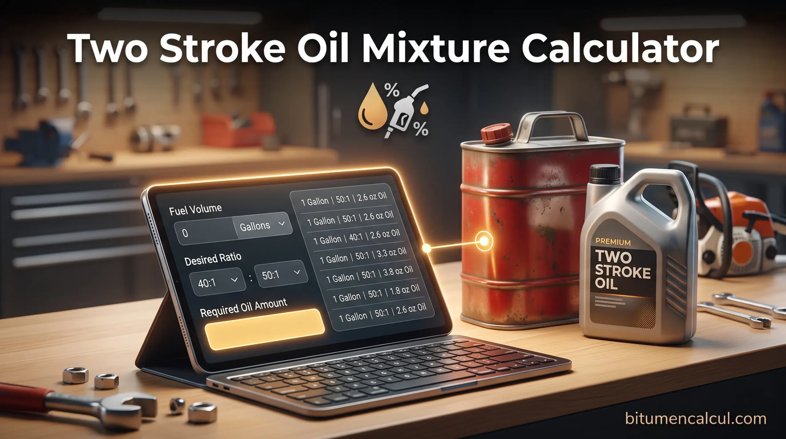 Two Stroke Oil Mixture Calculator