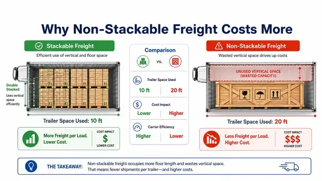 Why Non-Stackable Freight Costs More
